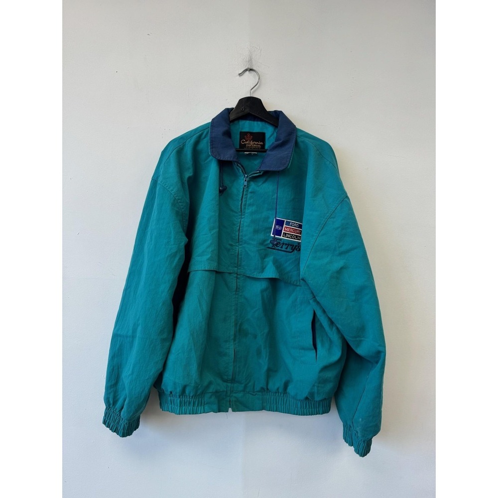Vintage California Imperial Jacket Mens XL Green Ford‎ Lincoln Windbreaker